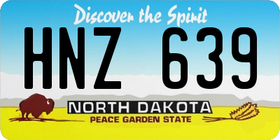 ND license plate HNZ639