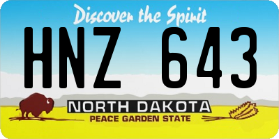 ND license plate HNZ643