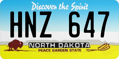 ND license plate HNZ647