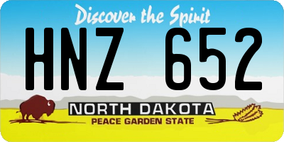 ND license plate HNZ652