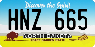 ND license plate HNZ665