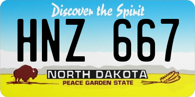 ND license plate HNZ667