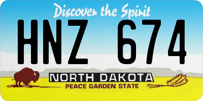 ND license plate HNZ674