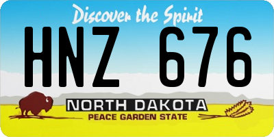 ND license plate HNZ676