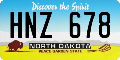 ND license plate HNZ678