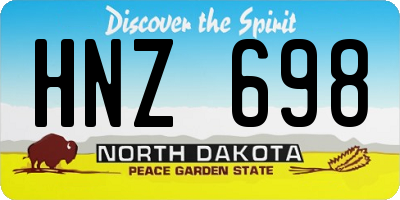 ND license plate HNZ698
