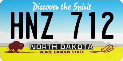 ND license plate HNZ712