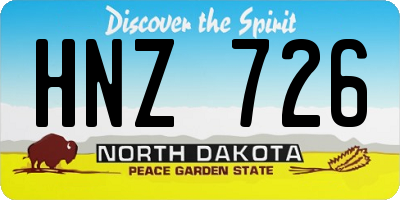 ND license plate HNZ726