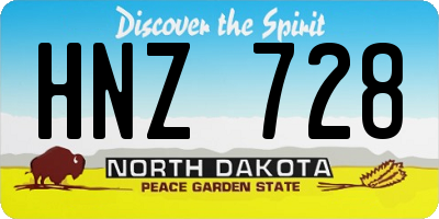 ND license plate HNZ728