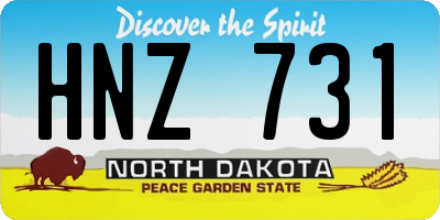 ND license plate HNZ731