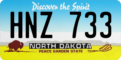 ND license plate HNZ733