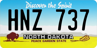 ND license plate HNZ737