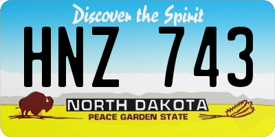 ND license plate HNZ743
