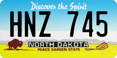 ND license plate HNZ745