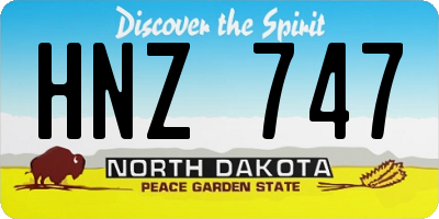 ND license plate HNZ747
