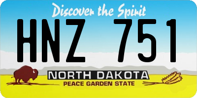 ND license plate HNZ751