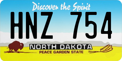 ND license plate HNZ754