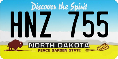 ND license plate HNZ755