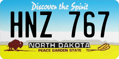 ND license plate HNZ767