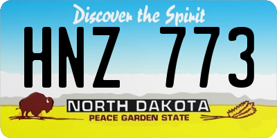 ND license plate HNZ773