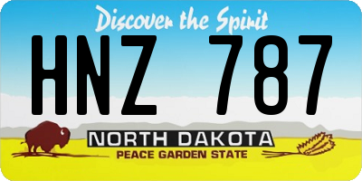 ND license plate HNZ787