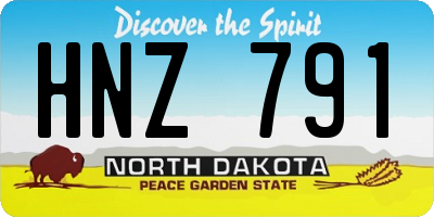 ND license plate HNZ791