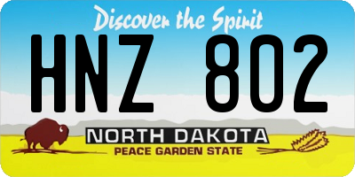 ND license plate HNZ802