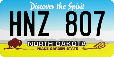 ND license plate HNZ807
