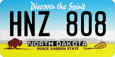 ND license plate HNZ808