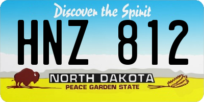 ND license plate HNZ812