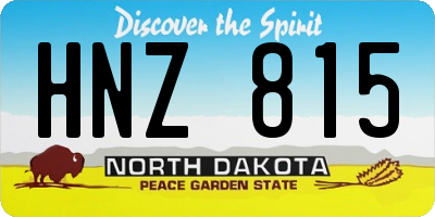 ND license plate HNZ815