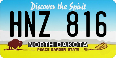ND license plate HNZ816