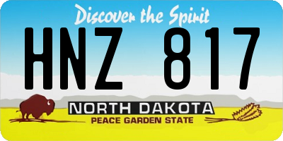 ND license plate HNZ817