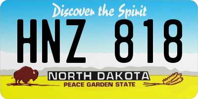 ND license plate HNZ818