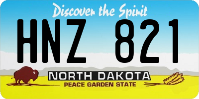 ND license plate HNZ821
