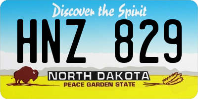 ND license plate HNZ829