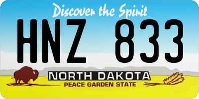 ND license plate HNZ833