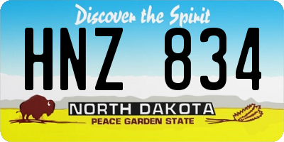 ND license plate HNZ834