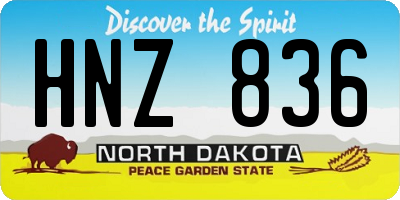 ND license plate HNZ836