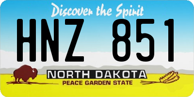 ND license plate HNZ851