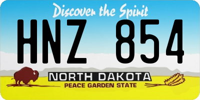 ND license plate HNZ854