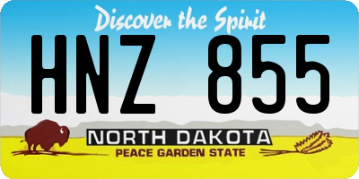 ND license plate HNZ855