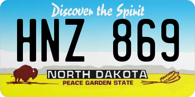 ND license plate HNZ869