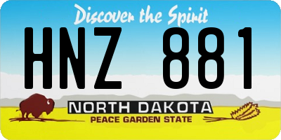 ND license plate HNZ881
