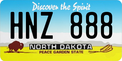 ND license plate HNZ888