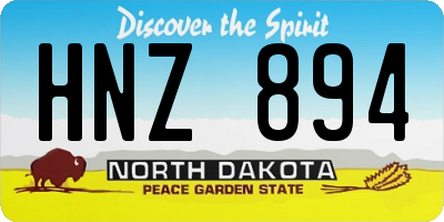 ND license plate HNZ894