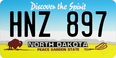 ND license plate HNZ897