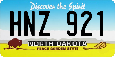 ND license plate HNZ921