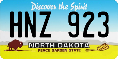 ND license plate HNZ923