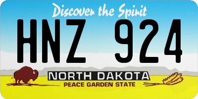 ND license plate HNZ924